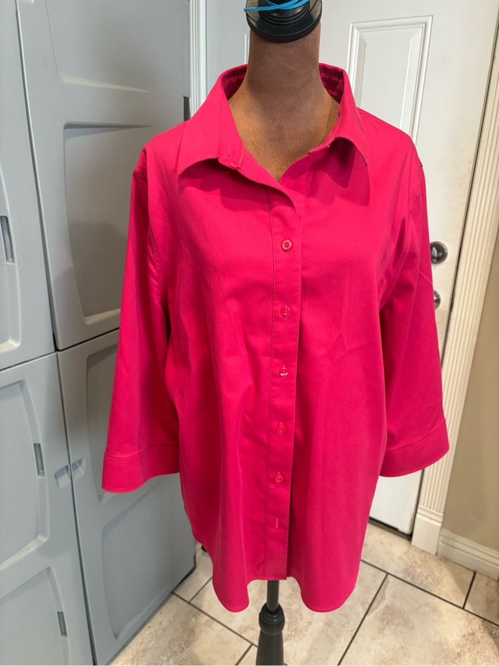 Chico's Bright Fuchsia Button-Down Shirt